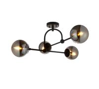 Luxia Greenwich 4 Light Semi-Flush Ceiling Light - Matt Black