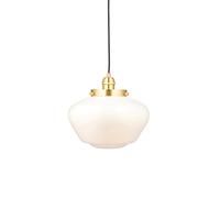 Luxia Harpenden Opal Glass Ceiling Pendant Light - Antique Brass