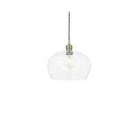 Luxia Heidi Wide Glass Ceiling Pendant Light - Antique Brass