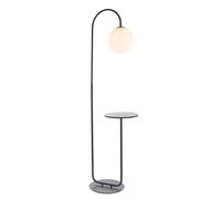Luxia Kennedy Tall Floor Lamp with Table - Matt Black