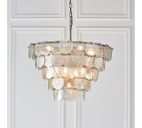 Luxia Lotte Glass Chandelier - Antique Silver