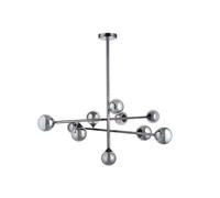 Luxia Peony 10 Light Chandelier - Black Chrome