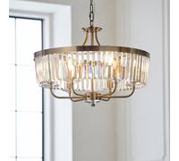 Luxia Rosewood Glass Chandelier - Antique Brass