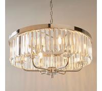 Luxia Rosewood Glass Chandelier - Bright Nickel