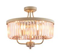 Luxia Rosewood Glass Semi-Flush Ceiling Light - Champagne