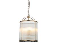 Luxia Salcombe Large Glass Ceiling Pendant Light - Antique Brass