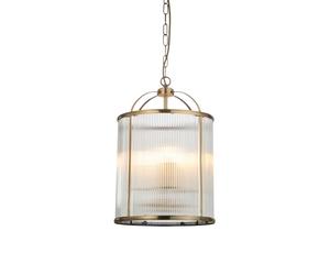 Luxia Salcombe Large Glass Ceiling Pendant Light - Antique Brass