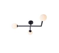 Luxia Tinsley 3 Light Semi-Flush Ceiling Light - Matt Black