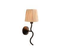Endon 114226 Wriggle Wall Matt black & natural raffia 7W LED E14 (Required)