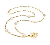 LUXIANDA Id lanyard for women, Perfect for Employee Id Badges and Keys, Perfect for Nurses and Teachers, office glasses Stainless steel chain, Gold, 19"