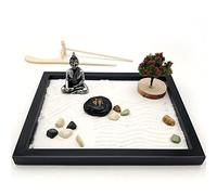LuXianYS Japanese Zen Sand Garden Kit, Mini Zen Garden Set, Mini Table Japanese Zen Gift with stons, Meditation Gift Set for Home & Office Desk Accessories