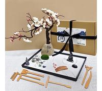 LuXianYS Zen Garden Kit, Mini Zen Garden Home Decoration, Japanese Zen Garden Set, Zen Sand,Mini Zen Garden Sand Rock Ornament, Meditation Accessories and Gift,Japanese Garden Ornaments