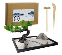 LuXianYS Zen Sand Meditation Ornaments 12 x 8 Inches, Zen Garden Set, Japanese Zen Sand Garden, Zen Ornament for Home, Mini Zen Sand Garden Kit, Office Ornament
