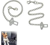 luxiaoge6 Pet Vehicle Safety Restraint Cable,Metal Chain Dog Seat Belt Lead For Car Chew Proof Strong Travel Safety Restraint