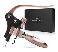 Luxiluxy Rabbit Wine Bottle Opener Corkscrew Gift Set - Heavy Duty Lever Openers Kit with Foil Cutter, Bottles Stopper, Opener Stand and Extra Spiral [This 2021 Model Does Not Break!].