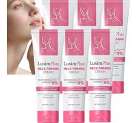 LuximPlus Neck Firming Cream - Anti-Aging Collagen Cream with Hyaluronic Acid, Tightening, Lifting Moisturizing for Neck, Face & Décolleté, Reduces Wrinkles, Sagging, Crepey Skin (6Pcs)