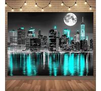 LUXINSHISU self Adhesive PVC Mural 3D Wallpaper new york City Architecture Night Scene wall Painting Living Room Bedroom Home Decoration wall Art