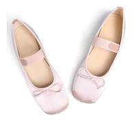 LUXINYU Flats for Women Dressy Square Toe Ankle Strap Mary Jane Shoes Casual Slip On Flats Comfortable Ballet Flats, 2488-pink, 7 UK