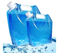 Luxiremi 10L+5L Folding Drinking Water Container Storage Bag Pouch for Camping Hiking Picnic BBQ (Blue)
