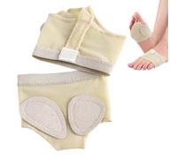 Luxiremi 2 Pairs Foot Thongs for Dance, Elastic Thong Latin Dance Shoes with Forefoot Pads Skin Color Suitable for Barefoot Dancing Gymnastics Children Adults - M(7 * 8CM)