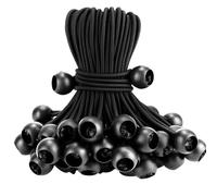 Luxiremi 20 Pcs Bungee Cords with Balls, 15cm Heavy Duty Tarpaulin Ball Bungee for Tarpaulin, Camping Tarp and Household Items (Black)