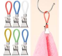 Luxiremi 20 Pcs Tea Towel Hanging Clips, Metal Tea Towel Storage Clips, Multicolour Bath Towels Clothes Peg for Homes Kitchen Beach Bathroom (5 Colors