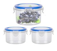 Luxiremi 3 Pc Small Food Containers with Lids, Plastic Snack Pots, Plastic Airtight Kitchen Food Container Set, Reusable Small Pots with Lids for Lunch, Yoghurt, Freezer