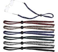 Luxiremi 6 Pcs Glasses Strap, Non-Slip Eyewear Retainer, Adjustable Sports Eyeglass Strap, Adjustable Sunglasses Lanyard, Sports Eyeglass Strap for Unisex Kids Adult for Reading, Sports, Outdoor