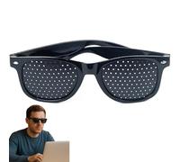 Luxiremi Pinhole Glasses for Vision Improvement, Eye Exercise Glasses for Myopia Correction and Eye Strain Relief, Non-Prescription Vision Care (Black)