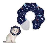 Luxiremi Soft Cat Cone Collar - Adjustable, Anti-Lick, Blue, Cotton & Polyester, 16-23cm, Hook & Loop, Prevent Licking, Small Cats