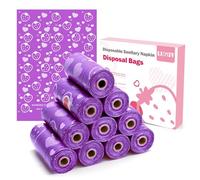 Luxiv 150P Sanitary Napkin Disposal Bags, Strawberry Flavor Pink Mini Roll