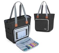 Luxja Bible Bag with Multiple Pockets for Bible Study Items, Black