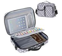 Luxja Bible Cover with Detachable Pen Slots and Multiple Pockets, Bible Cover Case for Women with Shoulder Strap and Handle (Patent Pending), Polka Dots