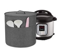 Luxja Dust Cover Compatible with Instant Pot Duo 6 Litre, Cover with Pockets for Pressure King Pro 6 Litre and Extra Accessories, Grey