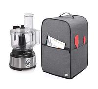 Luxja Food Processor Cover for Cuisinart and Hamilton Beach 8-10 Cup Processor, Food Processor Dust Cover with Accessories Pockets, Gray