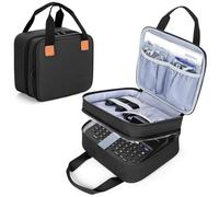LUXJA Label Maker Carrying Case Compatible with Brother P-Touch PT-D610BT / PT-D410 / PT-D460BT, Storage Bag for Brother Label Printer with Multiple Pockets, Black