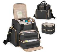Luxja Large Medicine Bag with 2 Removable Cases, Medicine Storage Bag with Multiple Storage Sections (Suitable for Travel or Home), Black