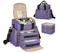 Luxja Large Medicine Bag with 2 Removable Cases, Medicine Storage Bag with Multiple Storage Sections (Suitable for Travel or Home), Purple