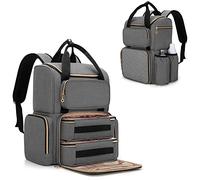 Luxja Nail Polish Organizer Backpack Holds 70 Bottles, Gray