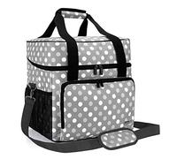 Luxja Overlock Bag for Most Standard Overlockers, Overlock Case with Accessory Storage Pockets (Bag Only), Grey Dots