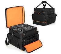 Luxja Padded Bag for 2 Effect Lights or Moving Head Lights, Effect Light Bag with Inner Divider and Accessory Pockets, Black