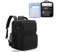 Luxja Projector Backpack with 15.6 Inch Laptop Sleeve, Projector Bag with 2 Large Compartments (Compatible with Most Major Projectors), Black