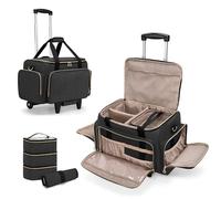 LUXJA Rolling Cosmetic Storage, Black, Rolling Case