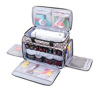 Luxja Sewing Machine Carrying Bag with Removable Pad, Travel Case for Sewing Machine and Accessories (Fit for Most Standard Sewing Machines), Grey Dots