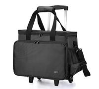 Luxja Sewing Machine Trolley Bag with Removable Pad, Rolling Sewing Machine Bag, Trolley Case for Sewing Machine and Extra Sewing Accessories, Black