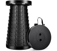 LUXJET Portable Folding Stool Lightweight Yet More Sturdy with Load Capacity 180KG, Retractable Plastic Foldable Collapsible Stool for Camping Fishing Hiking BBQ Outdoors Indoors Kitchen, Black