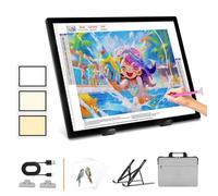 LUXJOYFUL A3 Light Box With Stand & Bag, Rechargeable Table Battery Powered Pad 3 Colors 6 Levels Brightness Tracing Board for Diamond Painting/Sketching/Vinyl Weeding/Calligraphy