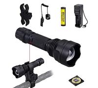 LUXJUMPER 940nm IR Torch, Zoomable Infrared Light Night Vision Torch Tactical Flashlight with Pressure Switch, Scope Mount, Batteries and Charger for Night Hunting