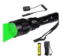 LUXJUMPER Green Hunting Torches,Super Bright 30000 Lumen 350 Yards Tactical Flashlight Waterproof Predator Light Coyote Hog Night Vision Light with Remote Pressure Switch and Rechargeable Battery