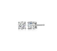 LUXLAB DIAMONDS Moissanite Stud Earrings for Women Rhodium Plated Sterling Silver Moissanite Earrings for Women Carat Size Options, Sterling Silver, Moissanite